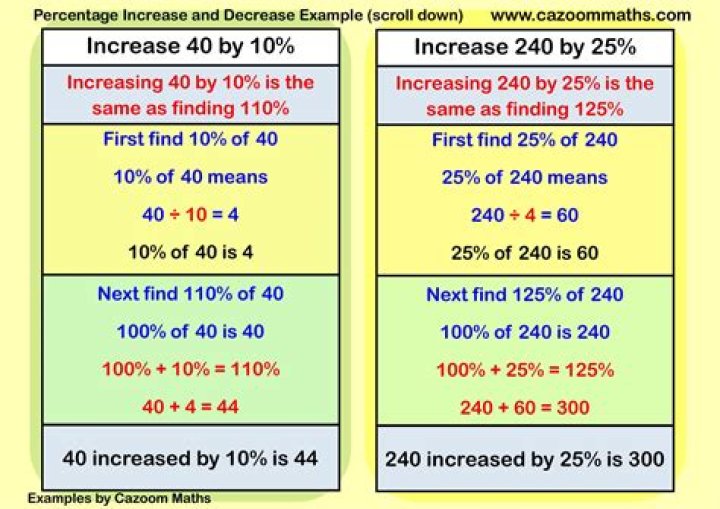 What is 10 as a percentage of 20?